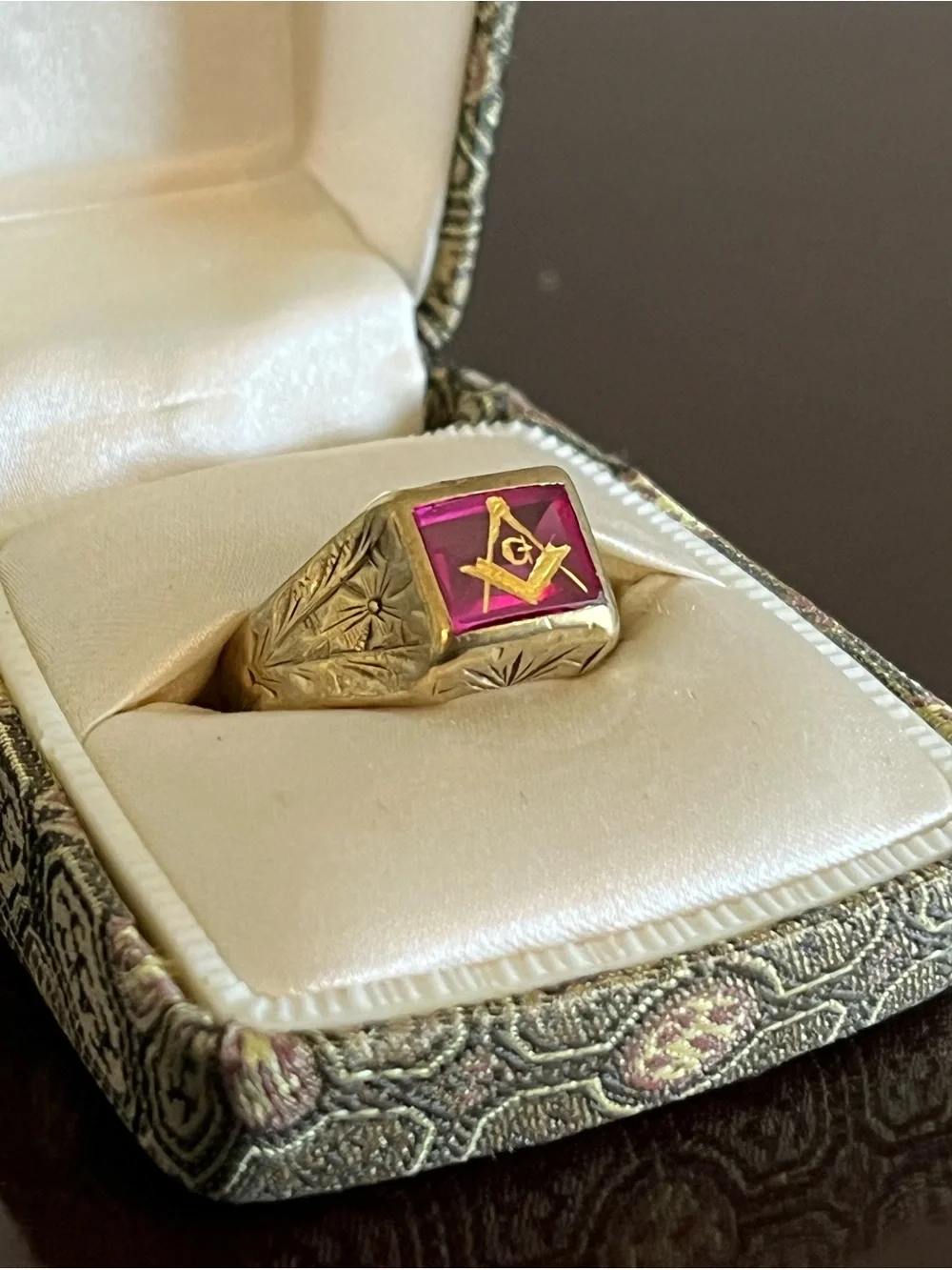 Antique Freemasonry Masonic 10K Ring with Tie Clip/Tie Bar, Pins & Cufflinks Lot